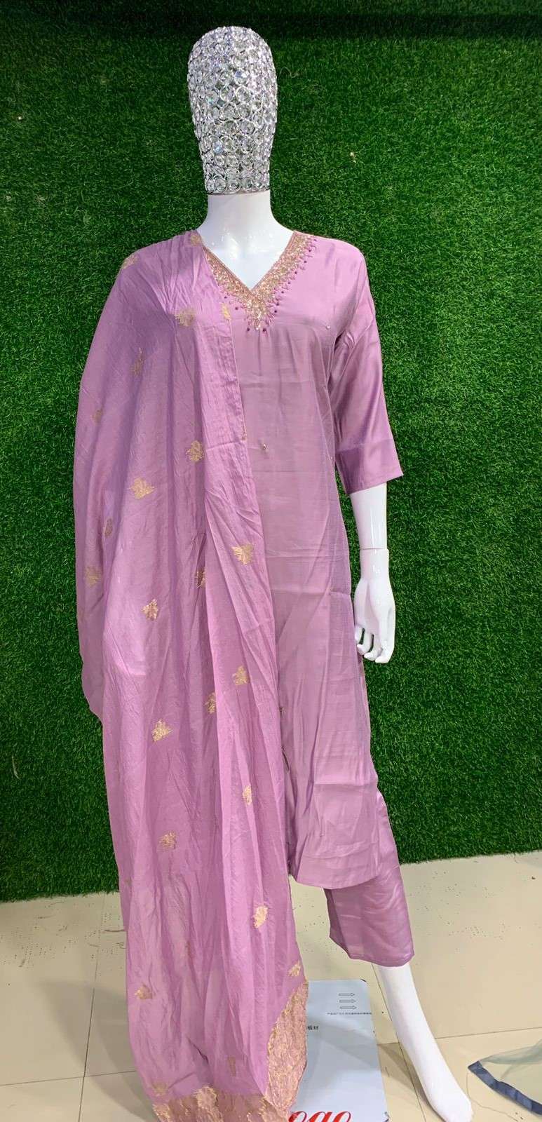 BEMITEX PRESENTS MODAL SILK WITH HAND WORK BASED PURE READYMADE PINK 3 PIECE SUIT COMBO WHOLESALE SHOP IN SURAT